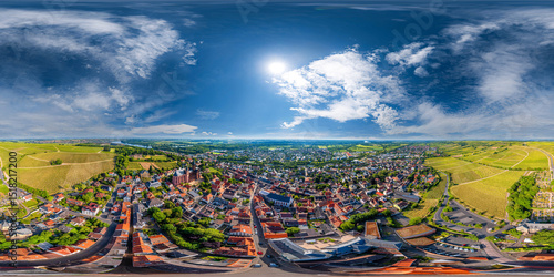 Fototapeta Naklejka Na Ścianę i Meble -  oppenheim germany 360° vr aerial panorama equirectangular at 120 m hight