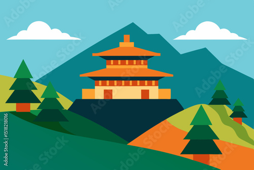 vector illustration of mountain landscape