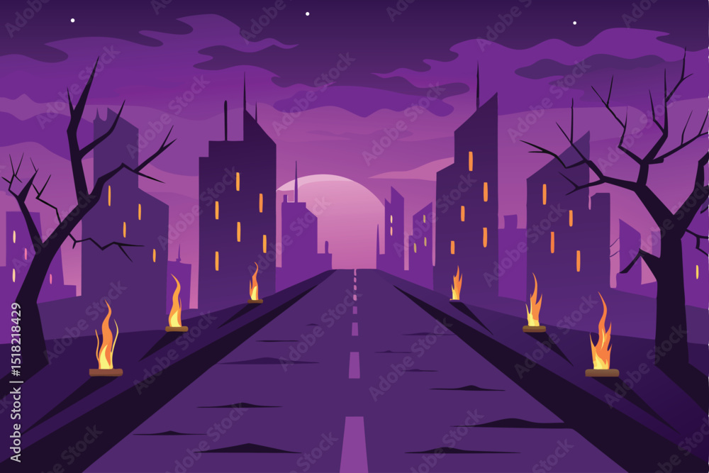 Fototapeta premium night city landscape background