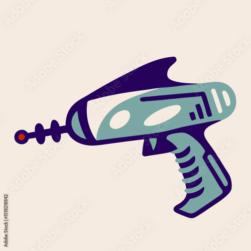 Retro Futuristic Ray Gun Illustration