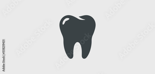 Simple Dark Gray Tooth Icon for Dental Care