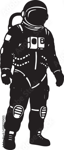 Astronaut Silhouette Space Exploration, Cosmic Adventure, Galaxy Journey, Celestial Exploration, Starry Night
