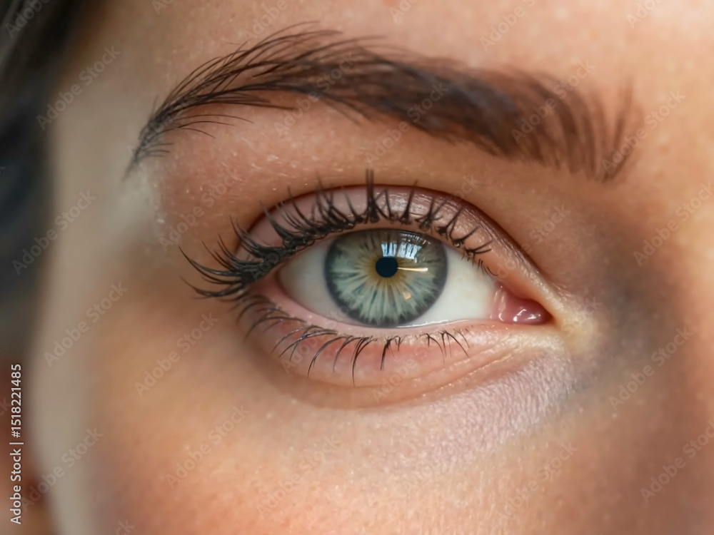Close up view of beautiful blue female eye Close up view of beautiful blue female eye