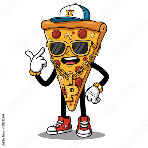 Pizza Gangsta Slice – Urban Food Character Vector