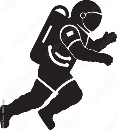 Astronaut in Space Suit A Silhouette Illustration of a Spacewalker