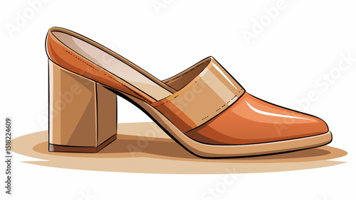 Tan leather mules with square toe and block heel, presented on a seamless white background, showing slip-on ease, modern simplicity, and comfortable elegance for casual and dressy settings.