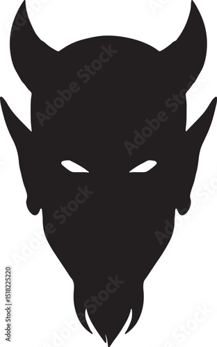 Silhouette of a Devil Head  A Dark and Mysterious Vector Illustration