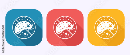 Antibacterial icon design illustration, Hygiene label symbol in shadow button design