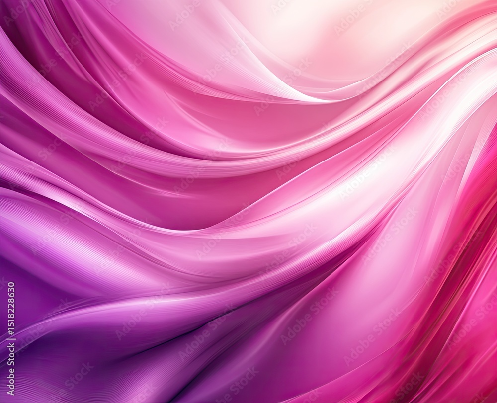 Obraz premium Fluid, flowing fabrics in a gradient of vibrant pinks and purples. Soft, smooth, and elegant textures