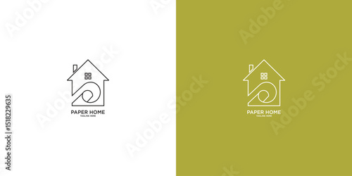 Simple paper home logo design with modern concept