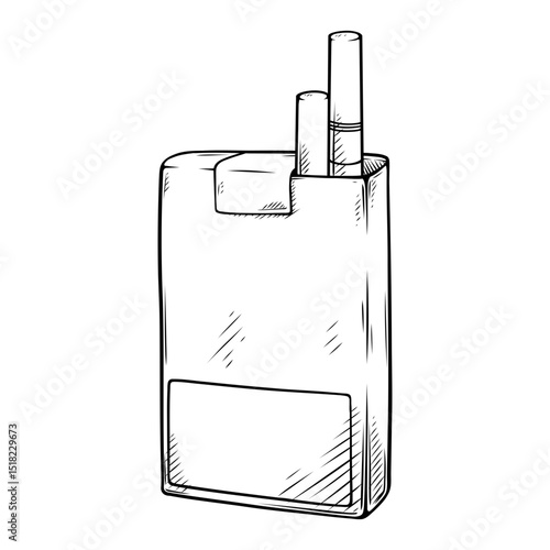 line art drawing illustration of a cigarette