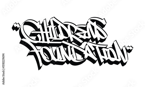 CHILDRENS FOUNDATION graffiti tag style design