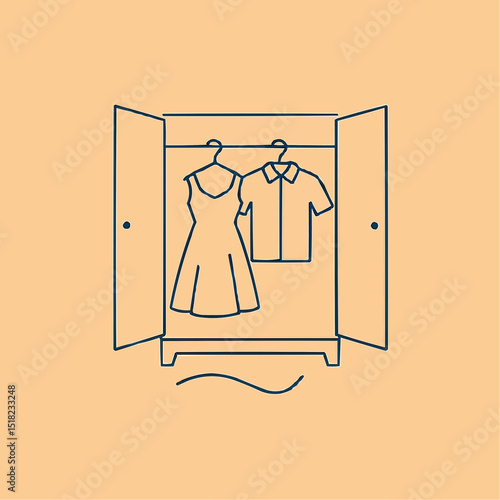 Outlined open wardrobe with two outfits — personal style.