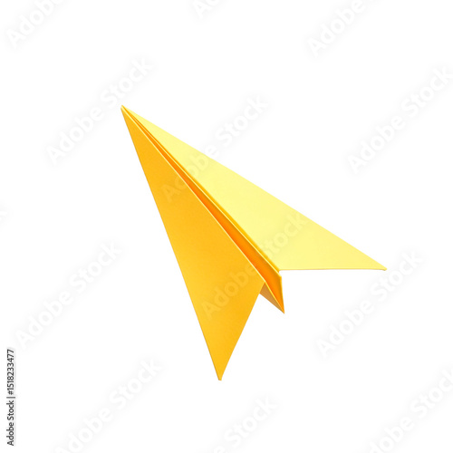 Wallpaper Mural A vibrant golden paper airplane stands against a stark black background, embodying themes of flight, creativity, and minimalist design. Torontodigital.ca