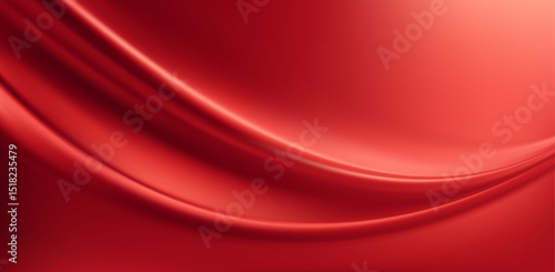 Abstract Red Gradient Wave Background with Smooth Curves Illustration Design