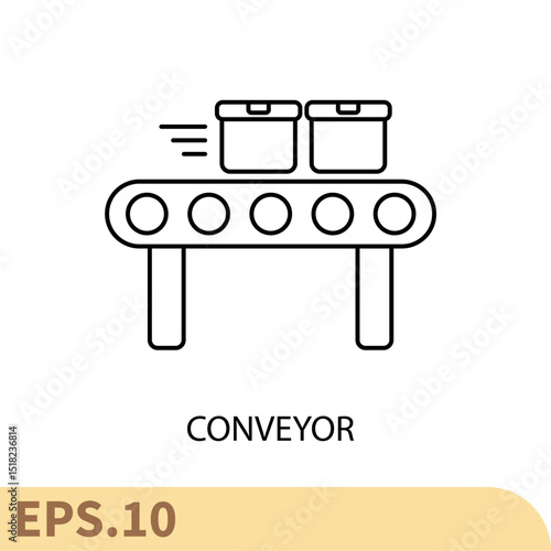 conveyor line icons  symbol vector elements for infographic web