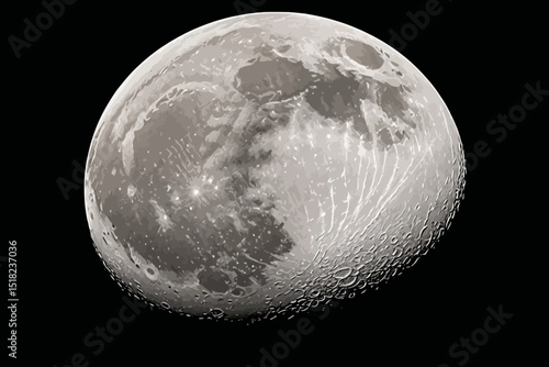 Detailed Full Moon Image - Lunar Surface with Craters and Maria - High Resolution Moon Photography for Astronomy Enthusiasts and Space Exploration