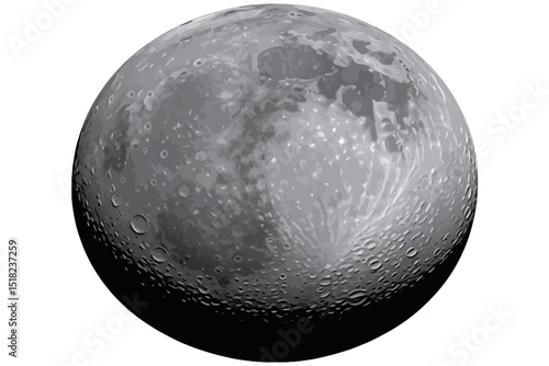 Detailed Image of the Moon Surface with Craters and Shadows- Lunar Landscape Photography- Astronomy and Space Exploration- High Resolution Moon Photo