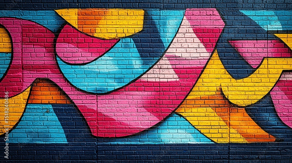 Vibrant graffiti art on a brick wall Vibrant graffiti art on a brick wall