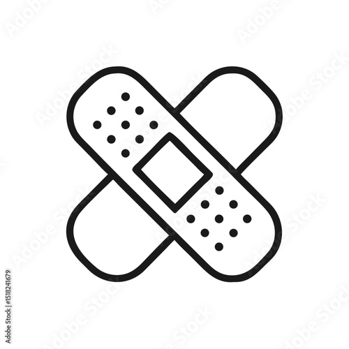 Bandage icon in minimalist style on transparent background
