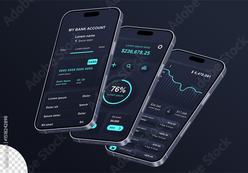 Phone Screens Web App Social Media UI UX Mockup