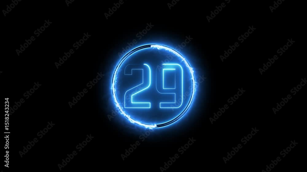 Glowing Neon Alphabet Text Number. Neon calendar date, celebration event animation. Glowing Neon Alphabet Text Number. Neon calendar date, celebration event animation.