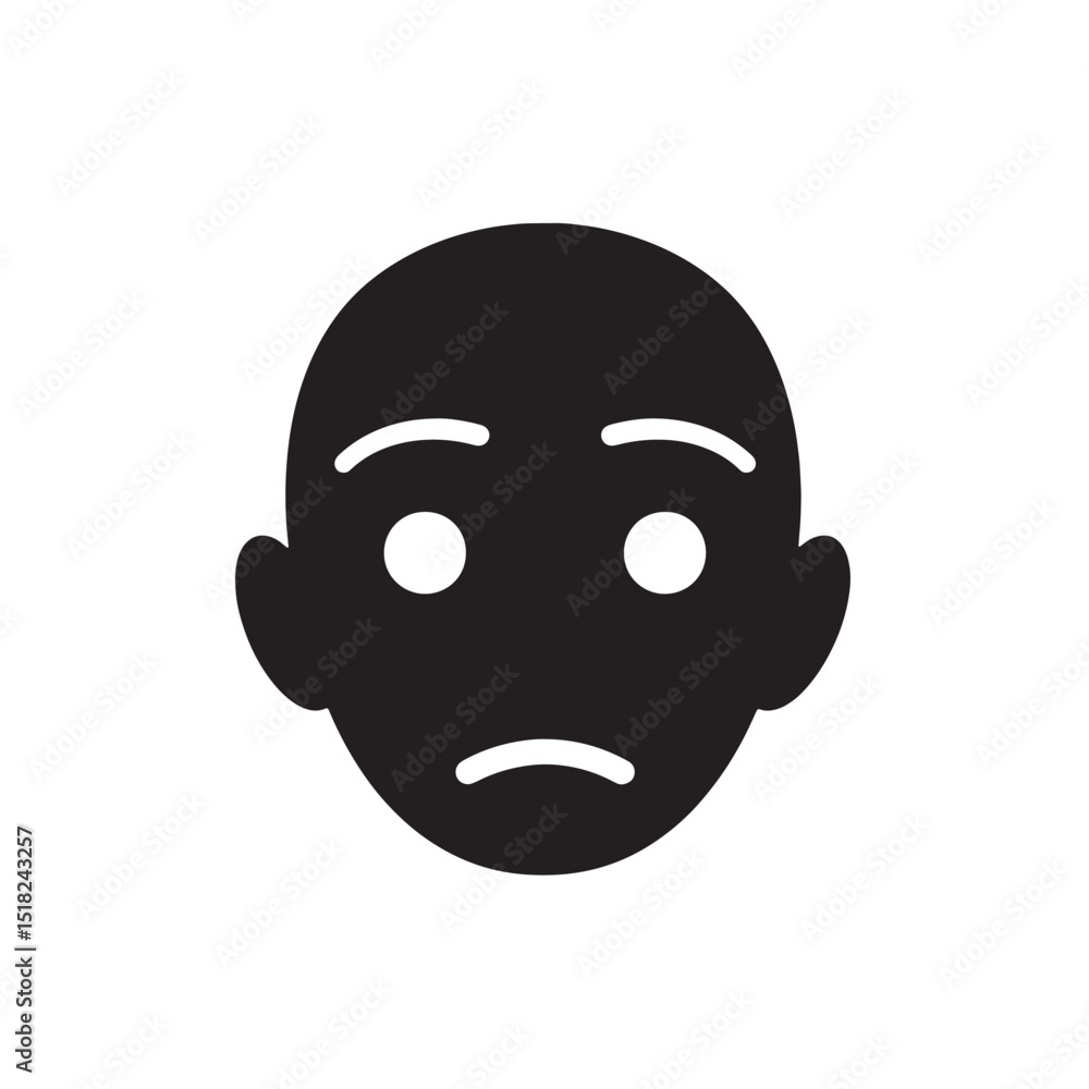 Fototapeta premium Sad Face Icon Vector Illustration of a Disappointed Expression