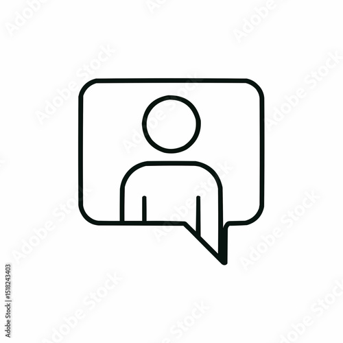 Outlined person inside dialogue bubble — communicator or negotiator.