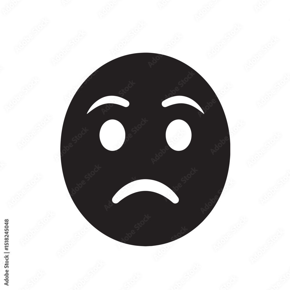 Disappointed Emoticon Vector Illustration of a Sad Face Icon Disappointed Emoticon Vector Illustration of a Sad Face Icon