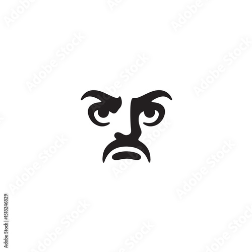 Angry Man Face Illustration Vector Art Graphic Design