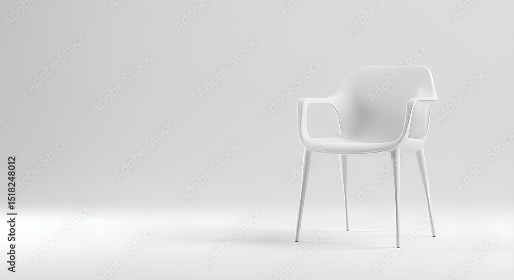 Obraz premium Blank modern chair mockup with soft shadows, isolated on white background