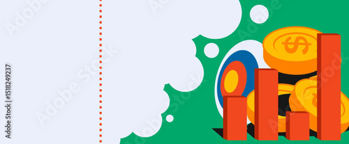 basic illustration vector design with business and finance concept