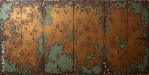 Rusty metal surface with unique patina and textures for artistic backgrounds and designs