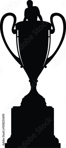 Soccer champion trophy silhouette vector illustration