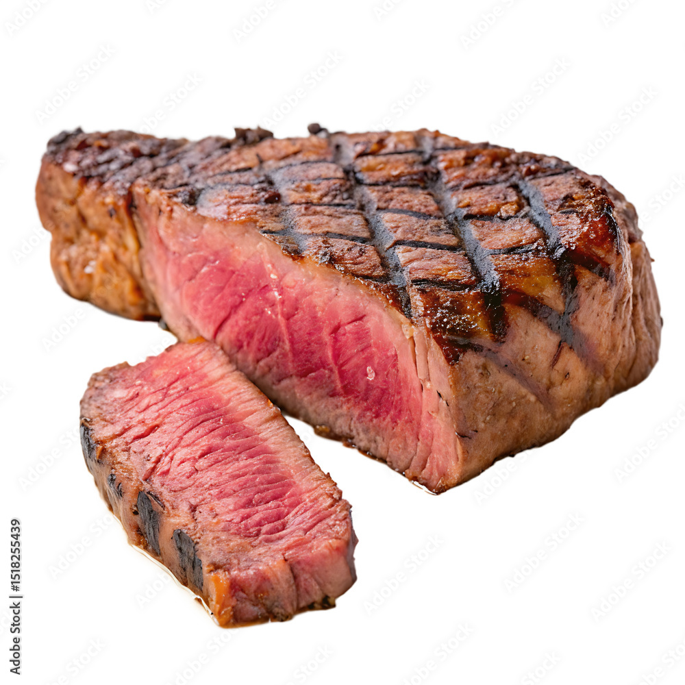 A grilled steak isolated on a transparent background
A grilled steak isolated on a transparent background