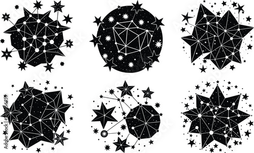 Star Clusters and Constellations Vector Illustration
