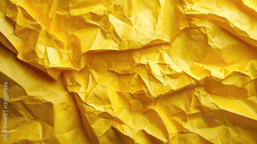 Close-up view of crumpled yellow paper texture. Close-up view of crumpled yellow paper texture.