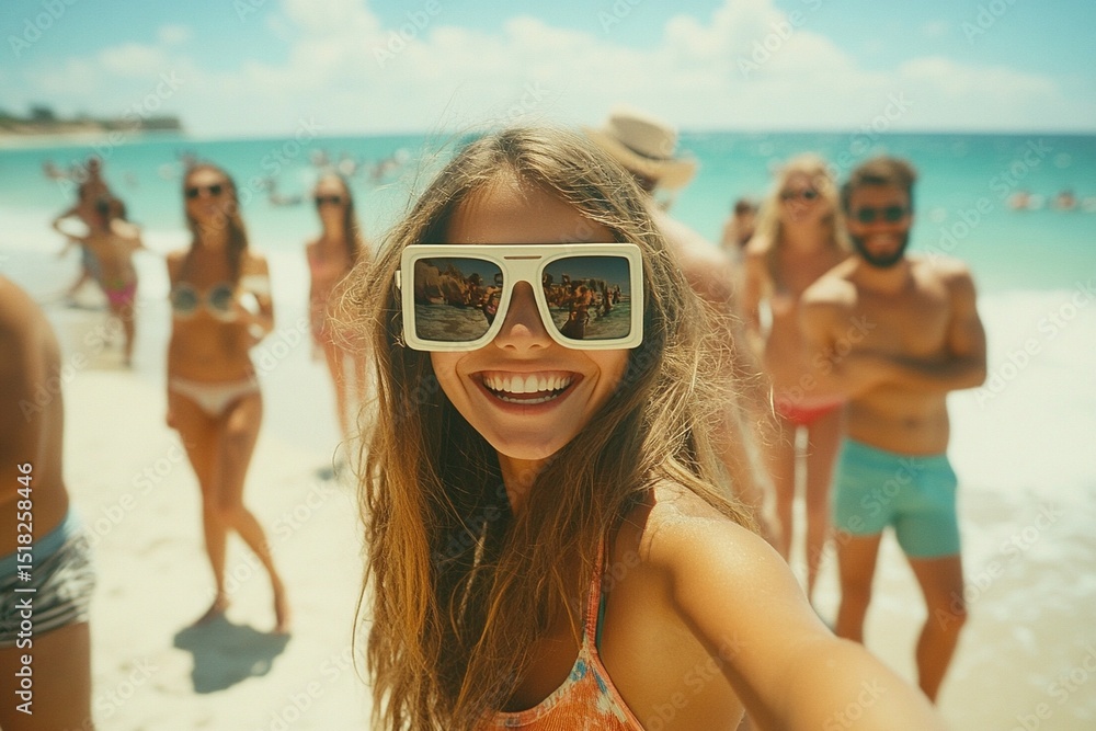 Enjoying a beach day with friends under the sun at a lively coastal location Generative AI Enjoying a beach day with friends under the sun at a lively coastal location Generative AI