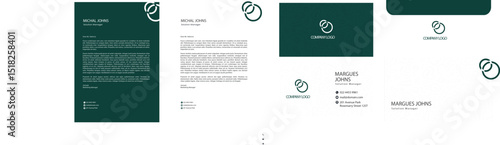 Stationary Designs, Letterhead, business card, envelop 
corporate company branding EPS file easy to edit