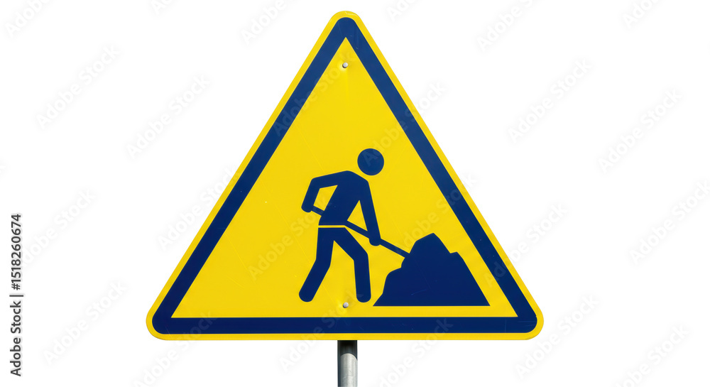 Isolated Construction Sign Isolated Construction Sign