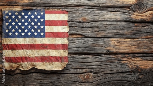 Wallpaper Mural Vintage american flag on aged wood creating a nostalgic patriotic composition and aesthetic. Torontodigital.ca