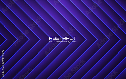 Arrow background. Abstract blue lines with neon glow and modern geometric style. Futuristic tech design. Gradient backdrop with laser effect for gaming theme. Vector Illustration.