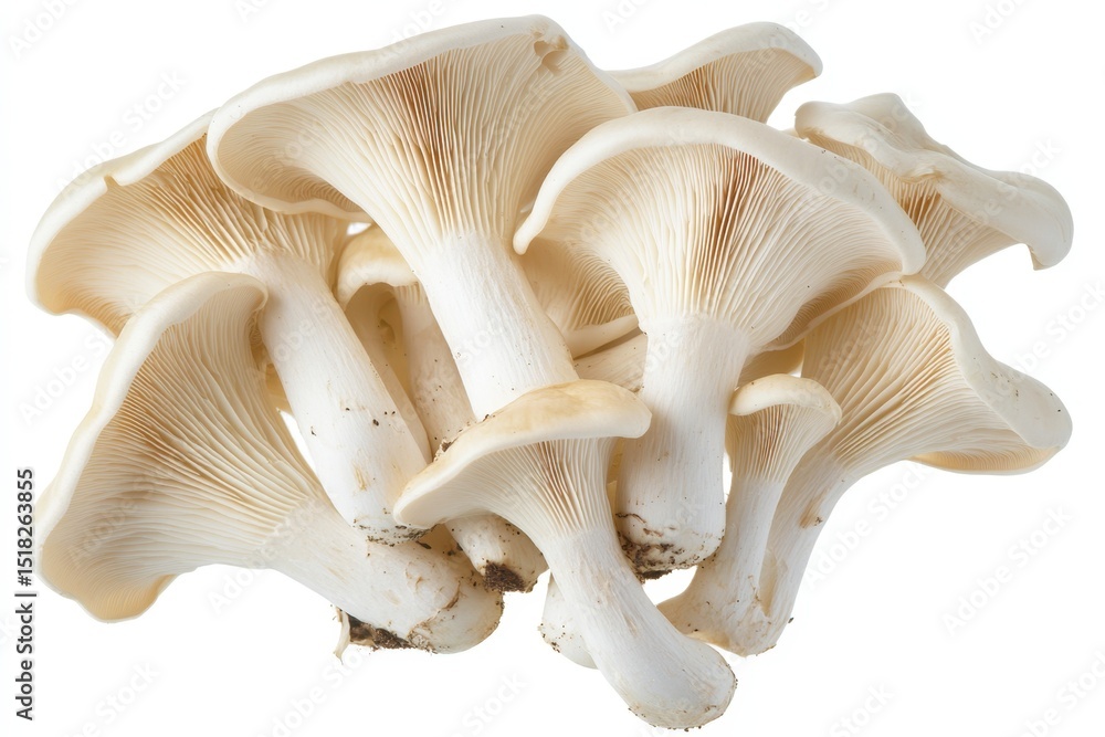 Freshly harvested edible mushrooms with smooth white caps and delicate gills, perfect for culinary use, showcasing natural texture and organic appeal Freshly harvested edible mushrooms with smooth white caps and delicate gills, perfect for culinary use, showcasing natural texture and organic appeal