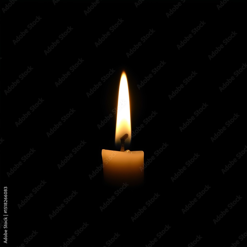 Single Candle Burning Bright in Total Darkness and Silence Single Candle Burning Bright in Total Darkness and Silence