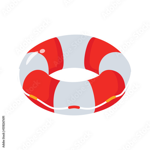 Well crafted 2d icon showing round lifebuoy