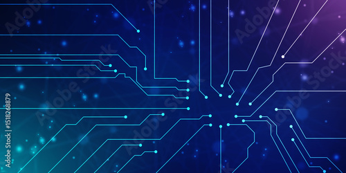 Abstract futuristic circuit board Illustration, Circuit board with various technology elements. Circuit board pattern for digital abstract technology background