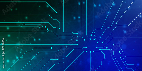 Abstract futuristic circuit board Illustration, Circuit board with various technology elements. Circuit board pattern for digital abstract technology background