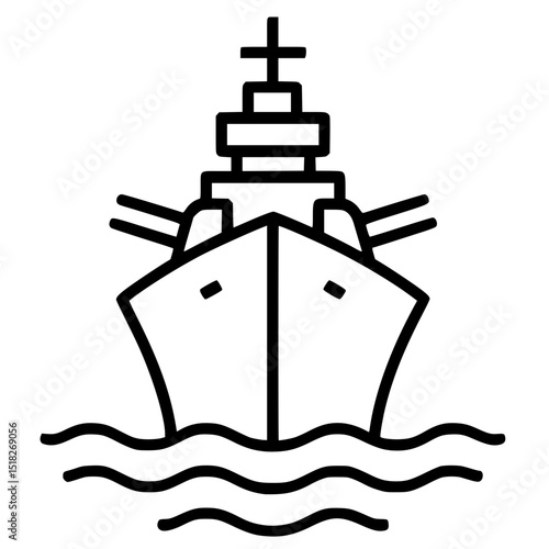 Minimalist Battleship Logo