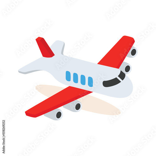 Premium 2d style icon of airplane flying