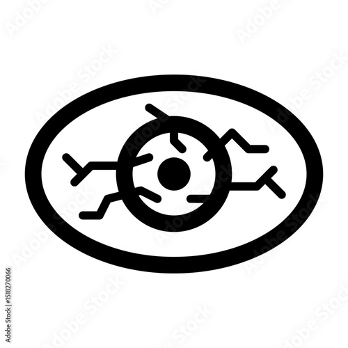 Eye Vector Graphic - Isolated Black and White Ophthalmology Icon
